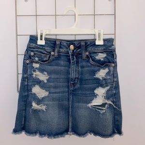 Ripped jean skirt